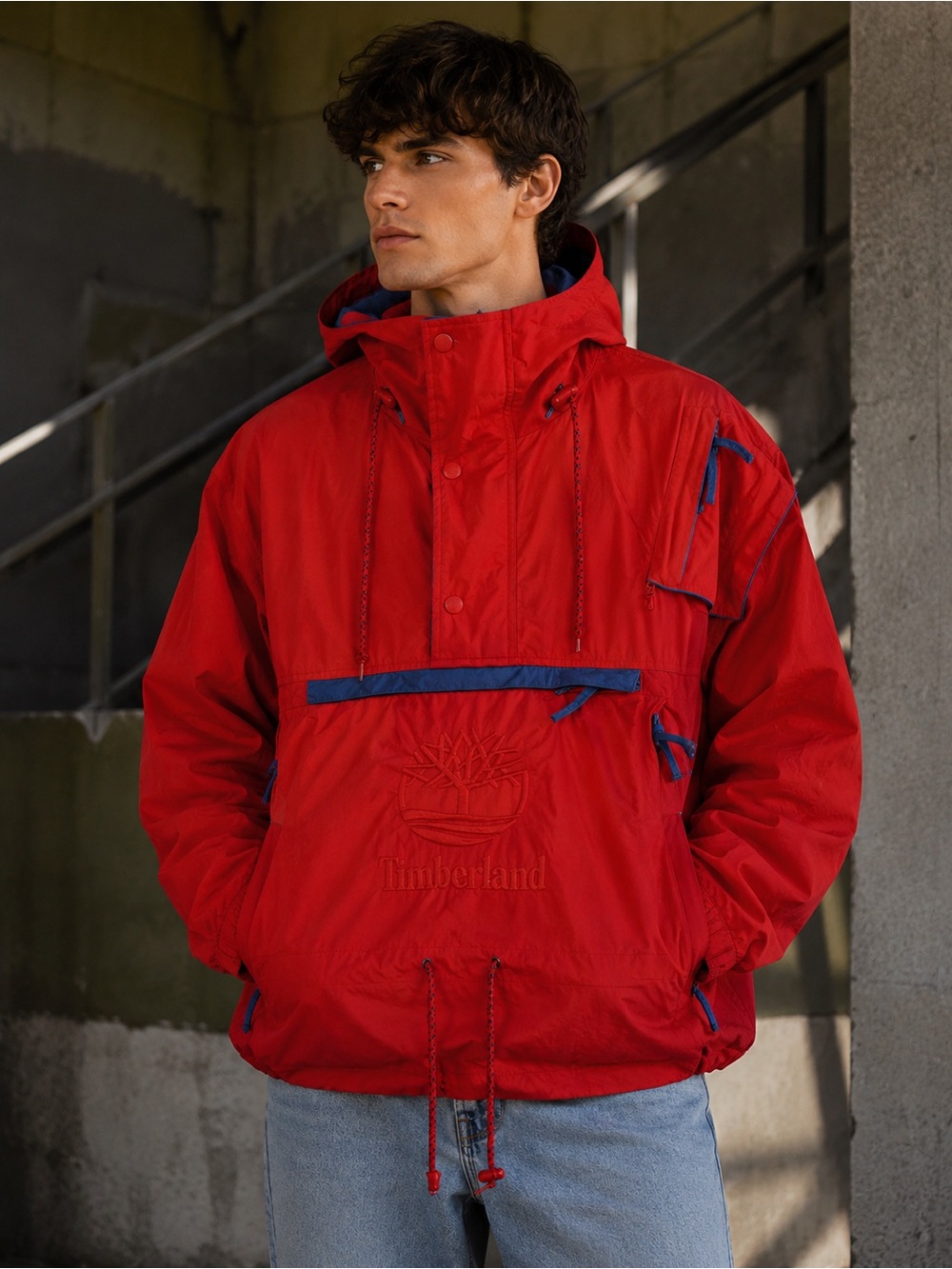 Timberland Weathergear Vintage 90’s Nylon Anorak Windbreaker Pullover Jacket